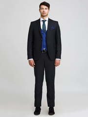 Однобортный, Тройка Свадебный костюм черный в полоску от Салон мужских костюмов Patrik Man 1