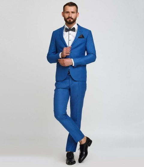 Однобортный, Двойка Свадебный костюм светло-синий без рисунка от Салон мужских костюмов Patrik Man 4