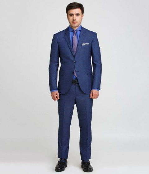Однобортный, Двойка Свадебный костюм синий в клетку от Салон мужских костюмов Patrik Man 2