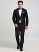 Однобортный, Смокинг, Двойка Свадебный костюм черный без рисунка от Салон мужских костюмов Patrik Man 1