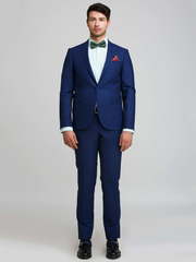 Однобортный, Двойка Свадебный костюм синий в клетку от Салон мужских костюмов Patrik Man 1