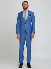 Однобортный, Двойка Свадебный костюм голубой без рисунка от Салон мужских костюмов Patrik Man 2