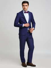 Однобортный, Двойка Свадебный костюм фиолетовый без рисунка от Салон мужских костюмов Patrik Man 1