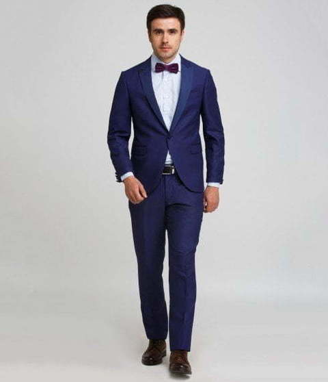 Однобортный, Двойка Свадебный костюм фиолетовый без рисунка от Салон мужских костюмов Patrik Man 2