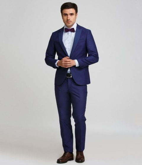 Однобортный, Двойка Свадебный костюм фиолетовый без рисунка от Салон мужских костюмов Patrik Man 3