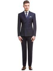 Двубортный, Двойка Свадебный костюм двубортный темно-синий в полоску от Салон мужских костюмов Patrik Man 1