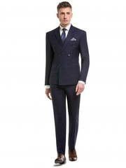 Двубортный, Двойка Свадебный костюм двубортный темно-синий в полоску от Салон мужских костюмов Patrik Man 2