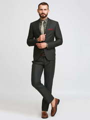 Однобортный, Двойка Свадебный костюм черный от Салон мужских костюмов Patrik Man 1