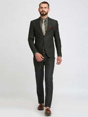 Однобортный, Двойка Свадебный костюм черный от Салон мужских костюмов Patrik Man 2