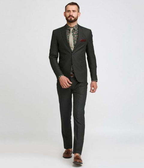 Однобортный, Двойка Свадебный костюм черный от Салон мужских костюмов Patrik Man 2