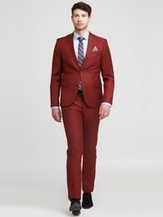 Однобортный, Двойка Свадебный костюм бордовый без рисунка от Салон мужских костюмов Patrik Man 2