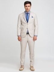 Однобортный, Двойка Свадебный костюм белый без рисунка от Салон мужских костюмов Patrik Man 2