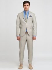 Однобортный, Двойка Свадебный костюм светло-серый в клетку от Салон мужских костюмов Patrik Man 2