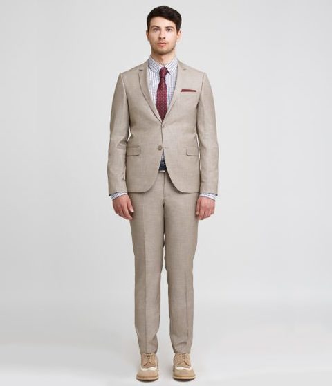 Однобортный, Двойка Свадебный костюм светло-серый без рисунка от Салон мужских костюмов Patrik Man 2