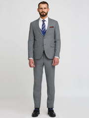 Однобортный, Двойка Свадебный костюм серый в клетку от Салон мужских костюмов Patrik Man 1