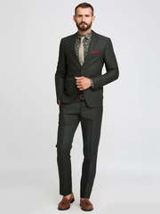 Однобортный, Двойка Свадебный костюм серый без рисунка от Салон мужских костюмов Patrik Man 1