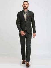 Однобортный, Двойка Свадебный костюм серый без рисунка от Салон мужских костюмов Patrik Man 2