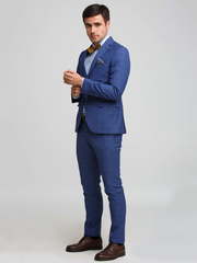 Однобортный, Двойка Свадебный костюм синий в клетку от Салон мужских костюмов Patrik Man 1