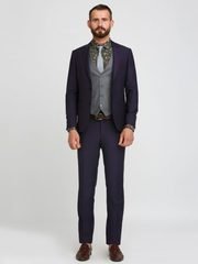 Однобортный, Тройка Свадебный костюм синий без рисунка от Салон мужских костюмов Patrik Man 2