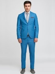 Однобортный, Двойка Свадебный костюм синий без рисунка от Салон мужских костюмов Patrik Man 2