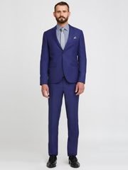 Однобортный, Двойка Свадебный костюм синий без рисунка от Салон мужских костюмов Patrik Man 2