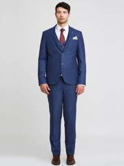 Однобортный, Тройка Свадебный костюм-тройка синий в полоску от Салон мужских костюмов Patrik Man 1