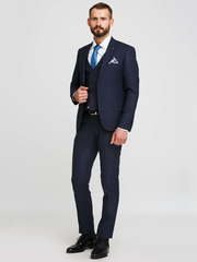 Однобортный, Тройка Свадебный костюм-тройка черный в клетку от Салон мужских костюмов Patrik Man 1