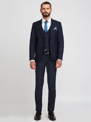 Однобортный, Тройка Свадебный костюм-тройка черный в клетку от Салон мужских костюмов Patrik Man 2