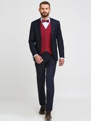 Однобортный, Тройка Свадебный костюм-тройка черный без рисунка от Салон мужских костюмов Patrik Man 2