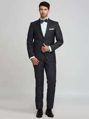 Однобортный, Двойка Свадебный костюм черный без рисунка от Салон мужских костюмов Patrik Man 1