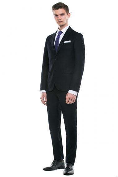 Однобортный, Двойка Свадебный костюм темно-синий без рисунка от Салон мужских костюмов Patrik Man 3