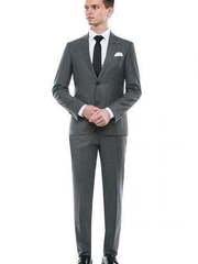 Однобортный, Двойка Свадебный костюм светло-серый без рисунка от Салон мужских костюмов Patrik Man 2