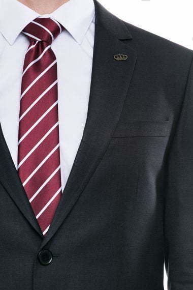 Однобортный, Двойка Свадебный костюм черный без рисунка от Салон мужских костюмов Patrik Man 2