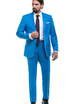 Однобортный, Двойка Свадебный костюм светло-голубой без рисунка от Салон мужских костюмов Patrik Man 1