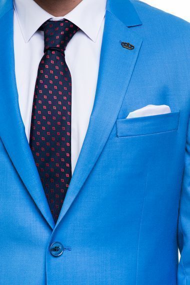 Однобортный, Двойка Свадебный костюм светло-голубой без рисунка от Салон мужских костюмов Patrik Man 2