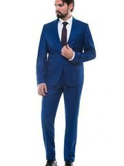 Однобортный, Двойка Свадебный костюм светло-синий без рисунка от Салон мужских костюмов Patrik Man 2