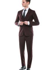 Однобортный, Двойка Свадебный костюм бордовый без рисунка от Салон мужских костюмов Patrik Man 1