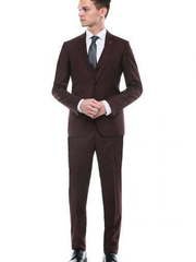 Однобортный, Двойка Свадебный костюм бордовый без рисунка от Салон мужских костюмов Patrik Man 2