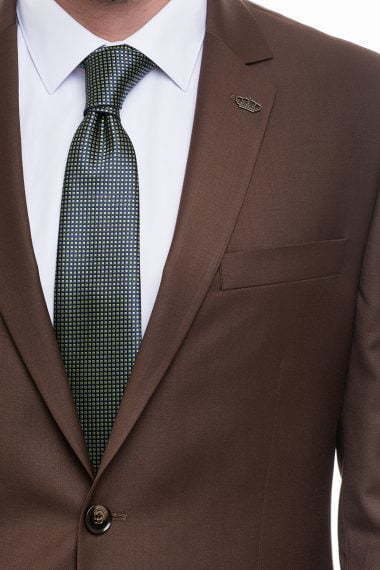 Однобортный, Двойка Свадебный костюм светло-коричневый без рисунка от Салон мужских костюмов Patrik Man 3