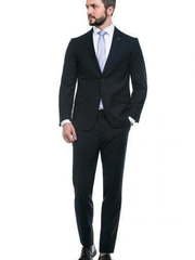 Однобортный, Двойка Свадебный костюм костюм темно-синий без рисунка от Салон мужских костюмов Patrik Man 2