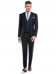 Однобортный, Тройка Свадебный костюм-тройка темно-синий в клетку от Салон мужских костюмов Patrik Man 2