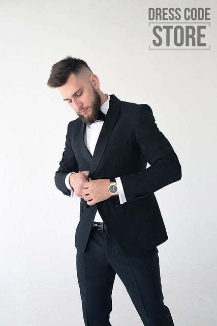 Двойка, Смокинг, Двубортный Двубортный свадебный смокинг Roma Italy от Прокат мужских костюмов Dress Code Rent 2