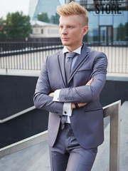 Однобортный, Двойка Свадебный костюм двойка Victor от Прокат мужских костюмов Dress Code Rent 2