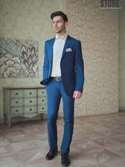 Однобортный, Двойка Свадебный костюм Scuba от Прокат мужских костюмов Dress Code Rent 1