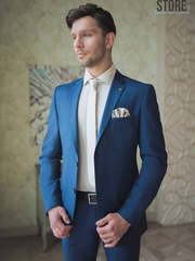 Однобортный, Двойка Свадебный костюм Scuba от Прокат мужских костюмов Dress Code Rent 2