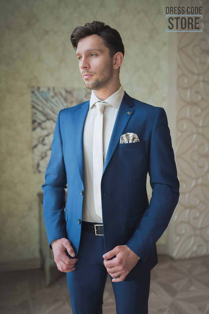 Однобортный, Двойка Свадебный костюм Scuba от Прокат мужских костюмов Dress Code Rent 2