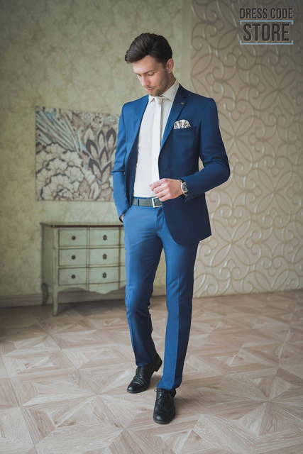 Однобортный, Двойка Свадебный костюм Scuba от Прокат мужских костюмов Dress Code Rent 3