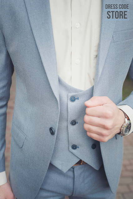 Однобортный, Тройка Свадебный костюм Pale от Прокат мужских костюмов Dress Code Rent 3