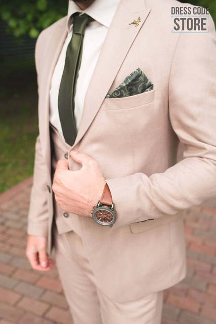 Однобортный, Тройка Свадебный костюм Peach от Прокат мужских костюмов Dress Code Rent 3