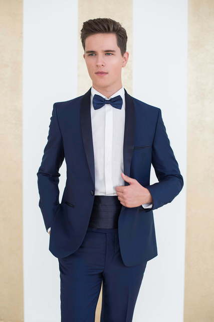 Однобортный, Двойка, Смокинг Синий смокинг Eliot от Прокат мужских костюмов Dress Code Rent 2